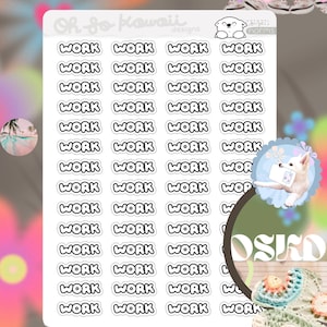Kawaii Work Planner Stickers - Work Stickers For Planner - Day Off Sticker - Work Planner Stickers - Kawaii Stickers Sheet - Sticker Sheet