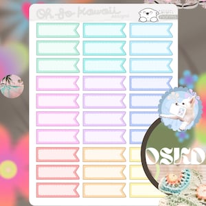 Stickers bannières kawaii Stickers bannières Erin Condren - Stickers bannières heureux Autocollants bannières fonctionnels - Stickers bannières