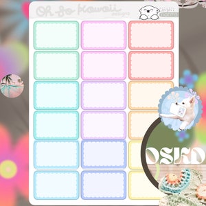 Kawaii Half Box Planner Stickers - Half Box Stickers Erin Condren - Happy Planner Stickers Functional Stickers Happy Planner Plum Paper