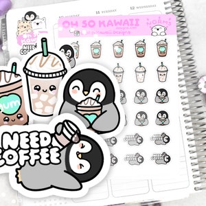 Kawaii Coffee Stickers Coffee Planner Stickers Drink Stickers Kawaii ...