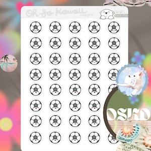 Kawaii Soccer Ball Planner Stickers - Soccer Ball Stickers - Soccer Practice Stickers - Soccer Game Day Reminder - Activity Planner Stickers