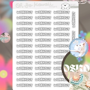かわいいワークアウト ステッカー - ワークアウト プランナー ステッカー - プランナー向けフィットネス ステッカー - フォント ワード ステッカー - カレンダー ステッカー