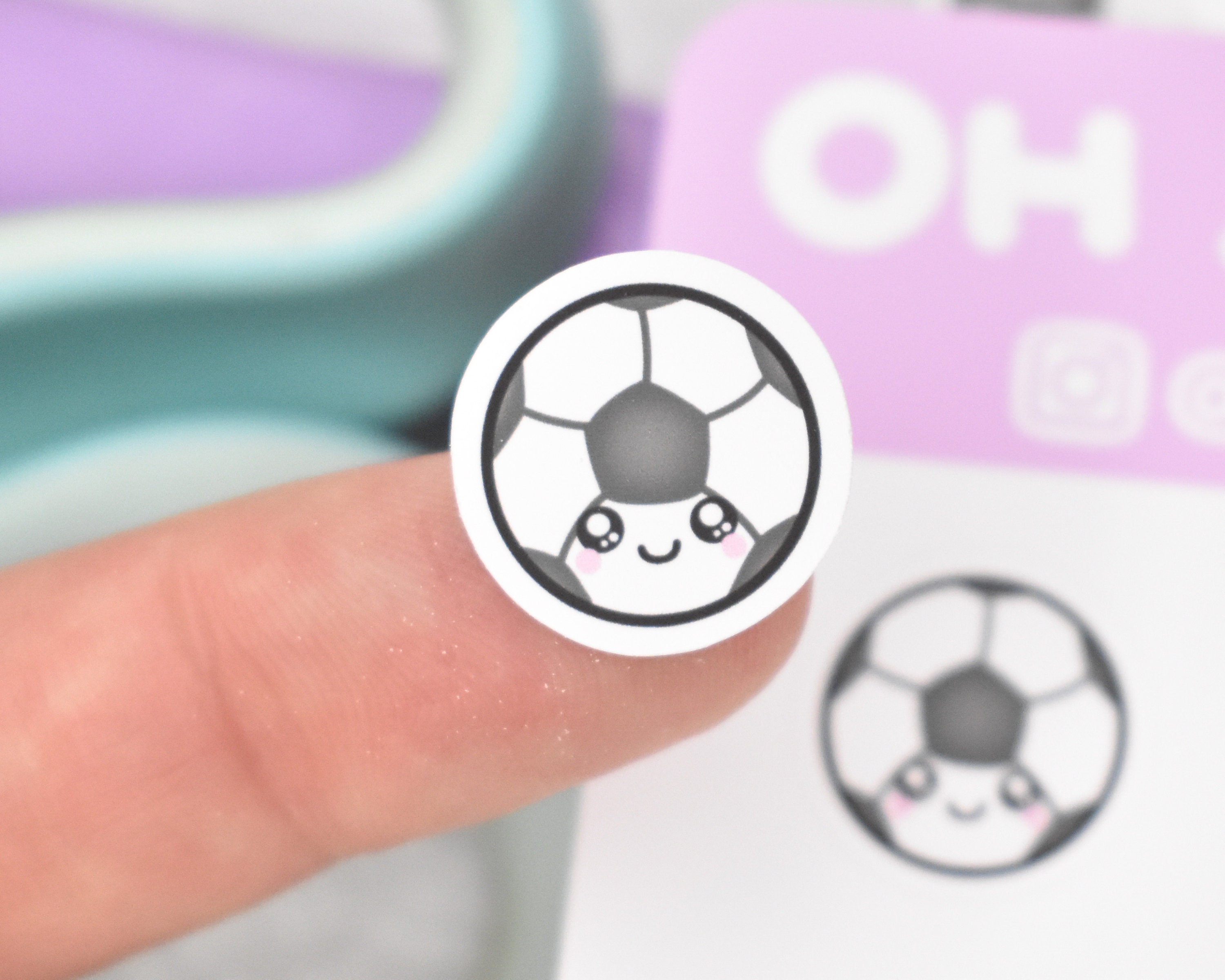 Kawaii Soccer Ball Planner Stickers Soccer Ball Stickers | Etsy