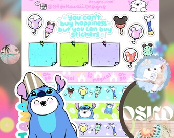 Kit de pegatinas Kawaii - Pegatina de puntada - Pegatinas de botellas de agua para computadora portátil - Pegatinas impermeables para botellas de agua - Pegatinas para hidroflask