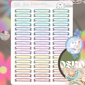 Kawaii Rescheduled Stickers - Rescheduled Planner Stickers - Happy Planner Stickers Functional Planner Stickers - Kawaii Planner Sticker