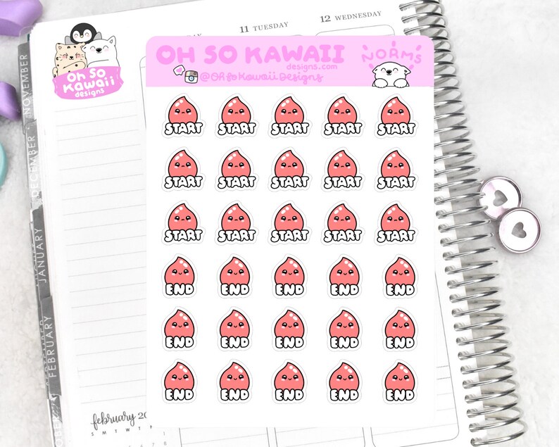 Kawaii Blood Drop Stickers Blood Drop Planner Stickers - Etsy