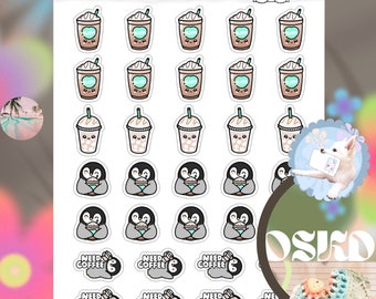 Kawaii Coffee Stickers - Coffee Planner Stickers - Drink Stickers Kawaii Stickers - Erin Condren Planner Stickers - Happy Planner Stickers