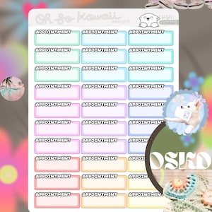 Kawaii Appointment Planner Stickers - Appointment Reminder Stickers for Erin - Doctor Appointment Stickers - Doctors Appointment Tracker