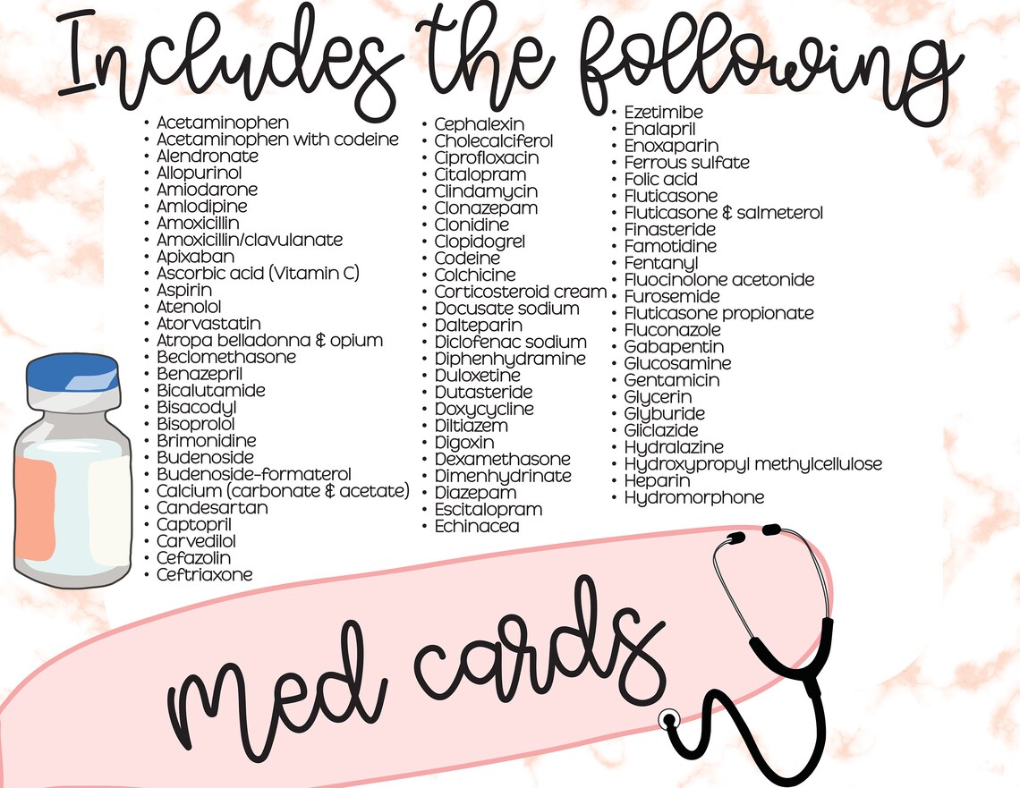 Med Cards for Nursing Students Nurses Medical Terminology Etsy