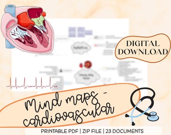 Herz-Kreislaufsystem Mind Maps: Pflegepathologie, Visuelles Lernen (Digitaler Download)