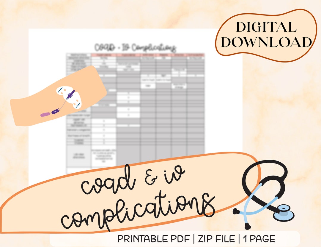 Calvadic Chart CVAD IV Complications Chart for Nursing Students (digital Download) - Etsy