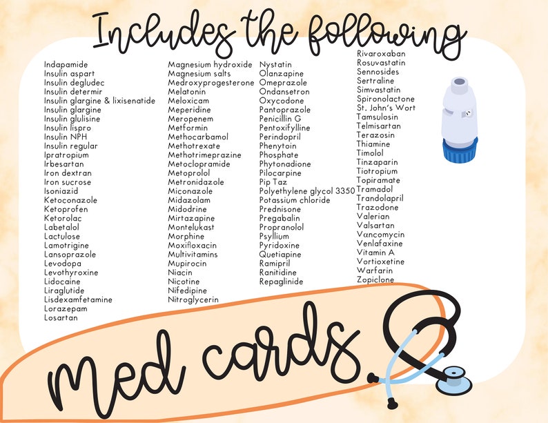Med Cards, for Nursing Students, Nurses, Medical Terminology, Clinicals