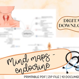 Mind Maps - endokrine System, für Studenten, Krankenschwestern, Concept Maps, Pathologie, sofortiger Download, digitaler Download, printable