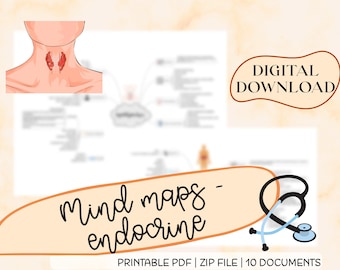 Hormonelles System Mind Maps für Studenten (Digitaler Download)