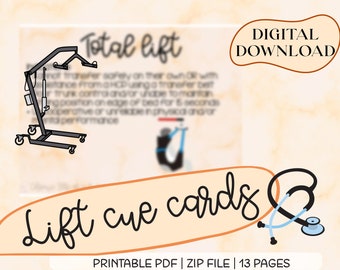Lift Cue Cards for Nursing Students: Medical Terminology (Digital Download)
