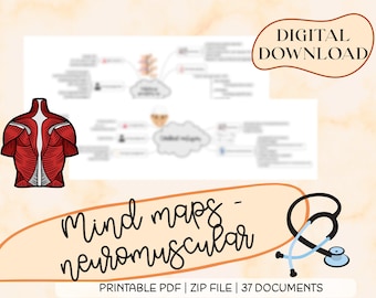 Neuromuscular System Mind Maps: Studienführer für Krankenpflege (Digitaler Download)
