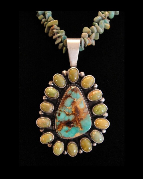 Native American Made Turquoise Pendant - image 2