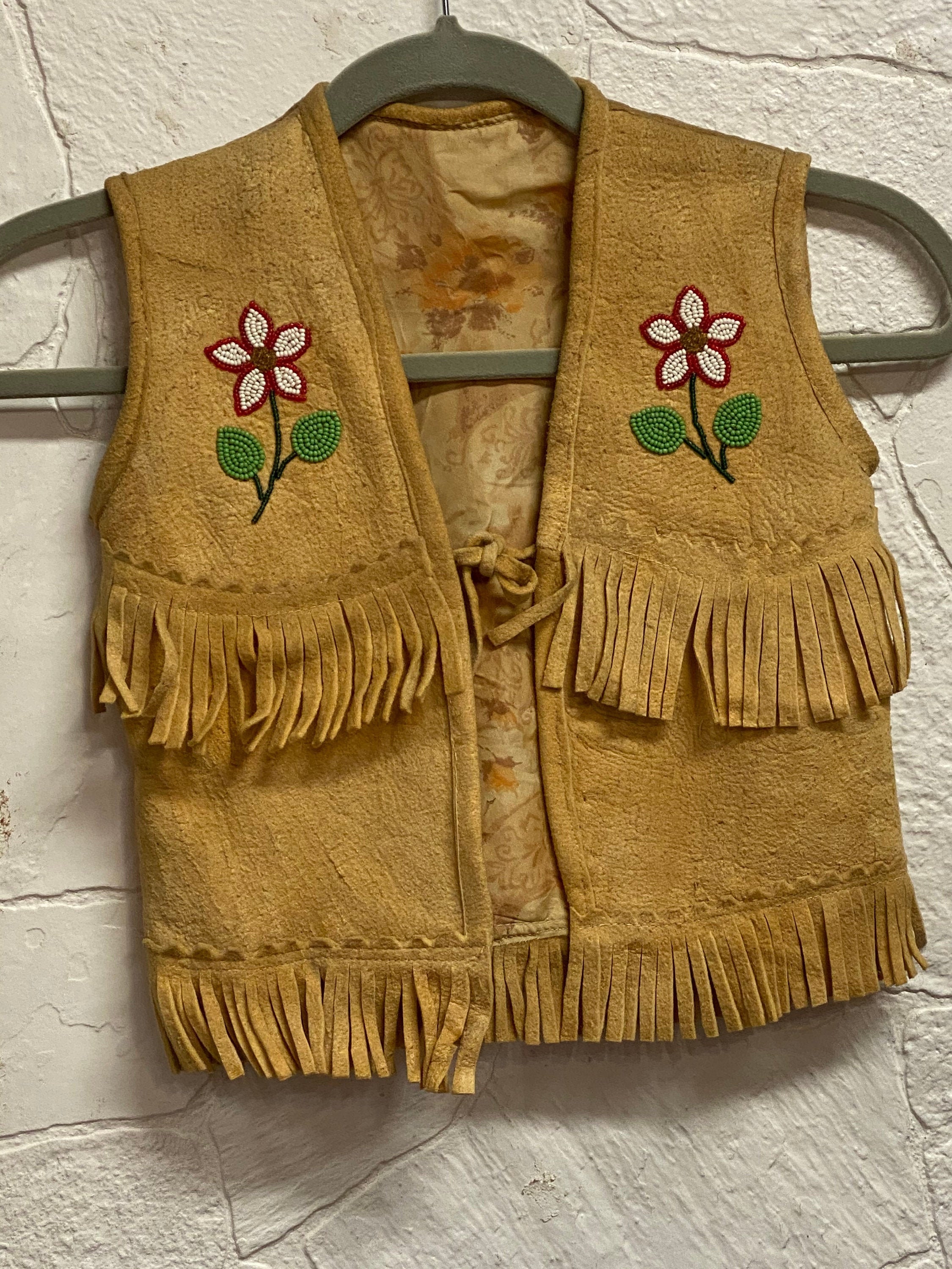 Child's Ojibwe Native American Beaded Smoked Moose Vest - Etsy Canada