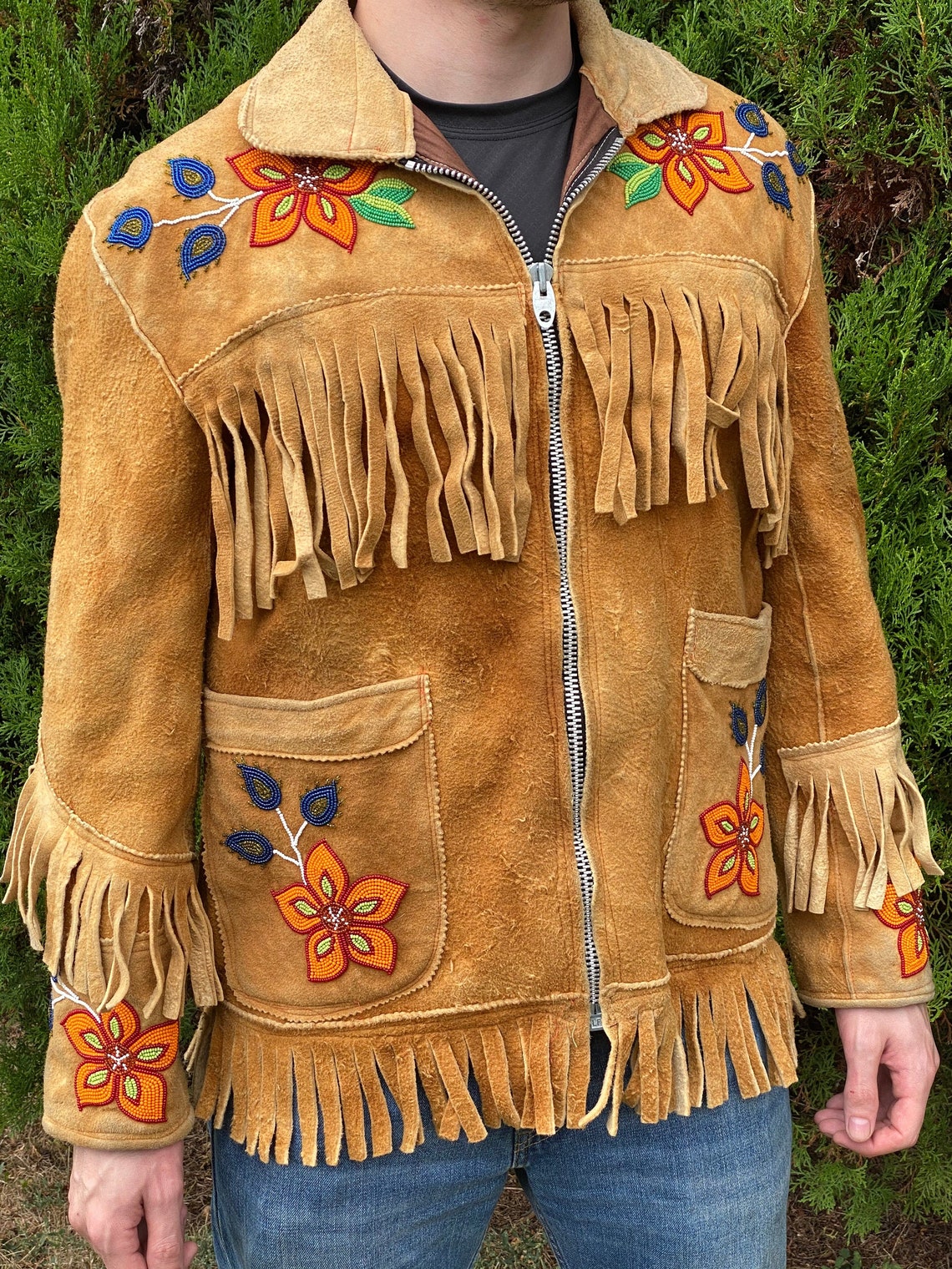 Ojibwe Native American Smoked Moose Beaded Jacket Etsy
