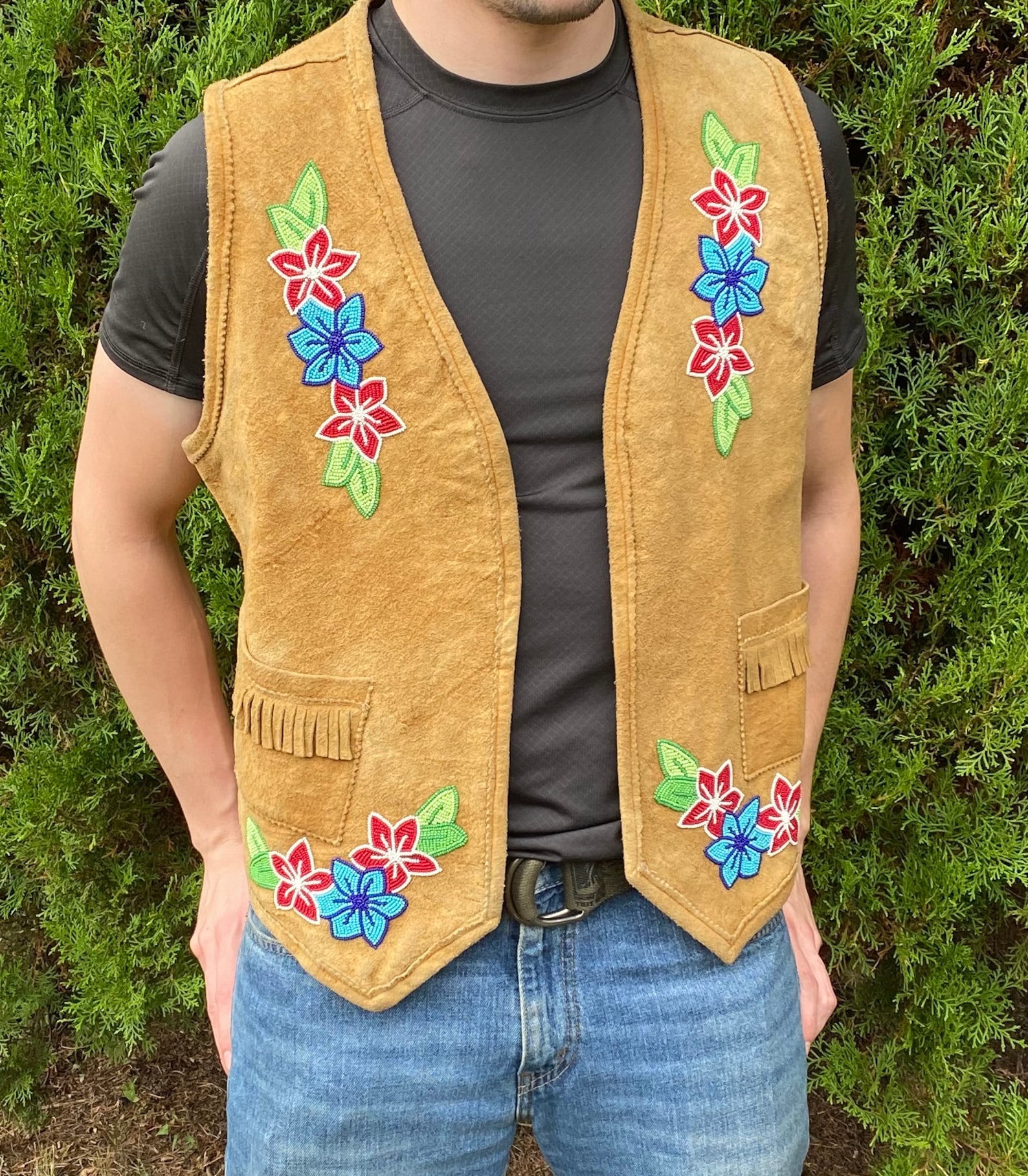 Vintage Native American Ojibwe Beaded Moose Vest Etsy
