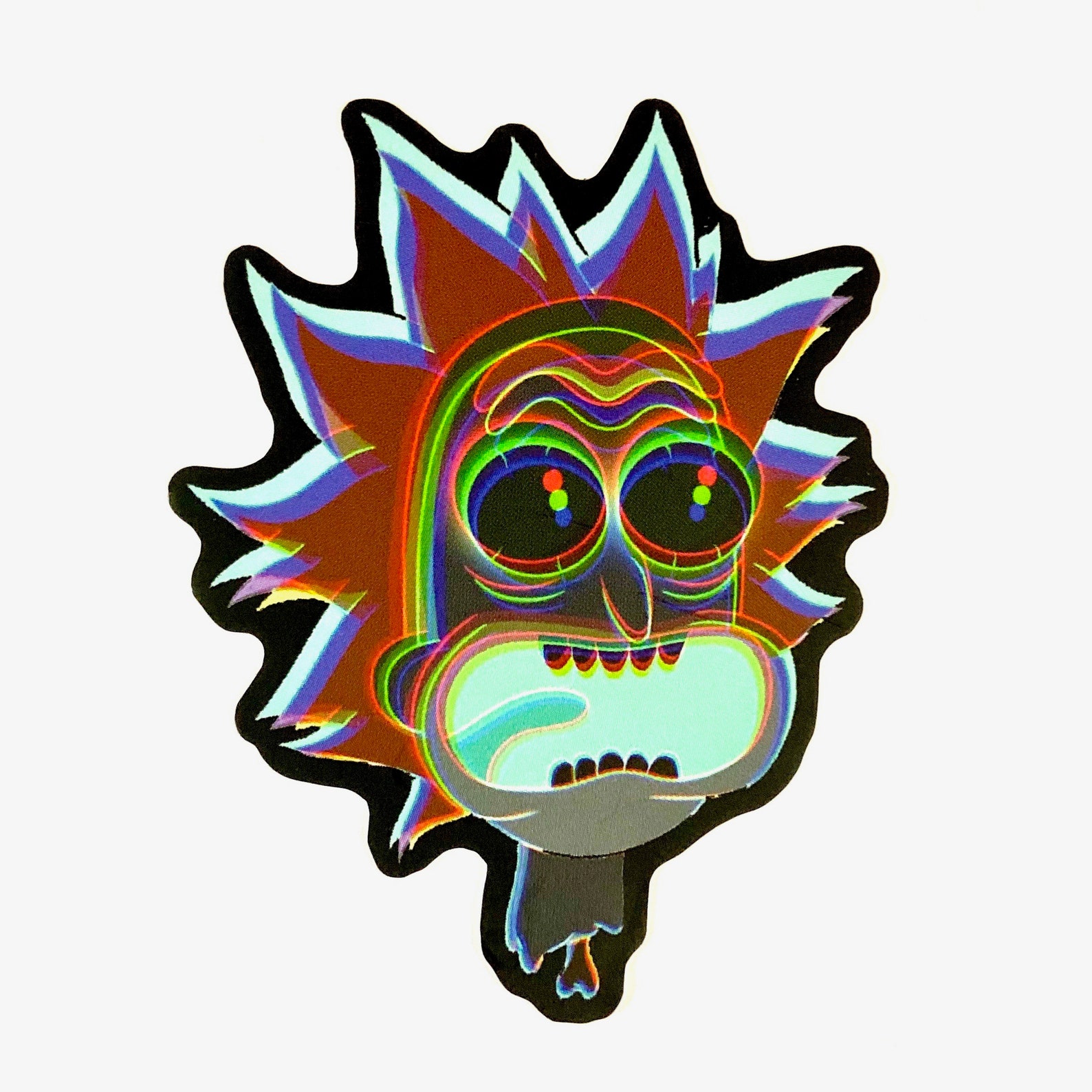 Inverted Rick and Morty Glitch Sticker | Etsy