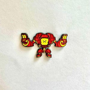 Wütender Roboter Emaille Pin (Glitzervariante)