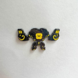 Wütender Roboter Emaille Pin (dunkle Variante)