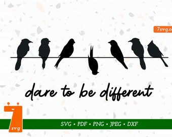 Birds On Wire Svg Etsy