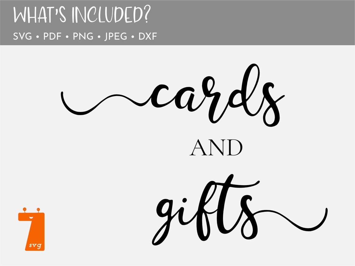 Cards and Gifts svg dxf Cards & Gifts svg Wedding Sign svg Etsy