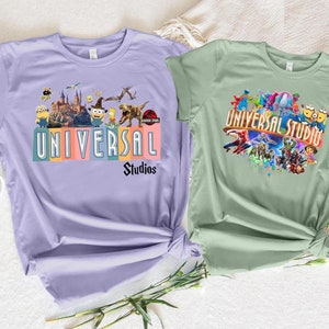 Universal Family Shirts, Universal Studio Tshirts, 2024 Family Vacation, Orlando bleached universal tshirt