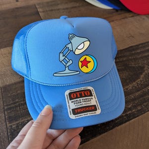 Pixar Lamp Simple Foam Trucker Hat, Toy Story Luxor Colored Caps, Desk Lamp Snapback, Disneyland Trip Mom Son Dad, Family Custom Hats