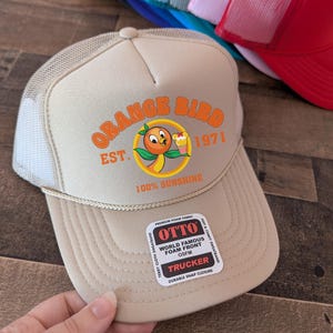 Florida Orange Bird, Epcot Disney World, Orange Juice Colored Caps, Matching Dad Snapback, Disneyland Trip Mom Son Dad, Family Orange Hats