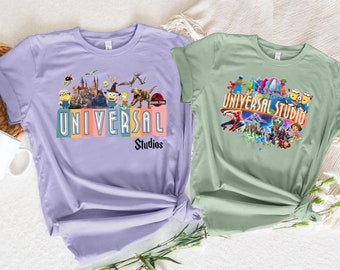 Universal Family Shirts, Universal Studio Tshirts, 2024 Family Vacation, Orlando bleached universal tshirt