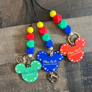 Lanyard muis, aangepaste disney lanyard tag badge, Mickey lanyard, lanyard leraar, lanyard leraar, geschenken leraar, lanyard Disney-liefhebber