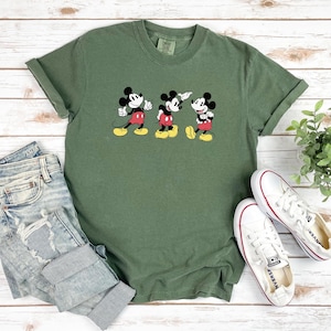 Retro cartoon Mickey-T-shirt, Disney World Mouse Charcoal, Comfort Custom Disneyland T-shirt, Mouse Friends old school, Retro WDL Vintage-stijl