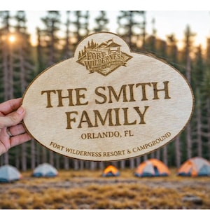 Fort Wilderness Golf Cart Sign, 12inch Disney Golf Cart Sign, Custom Camping signage