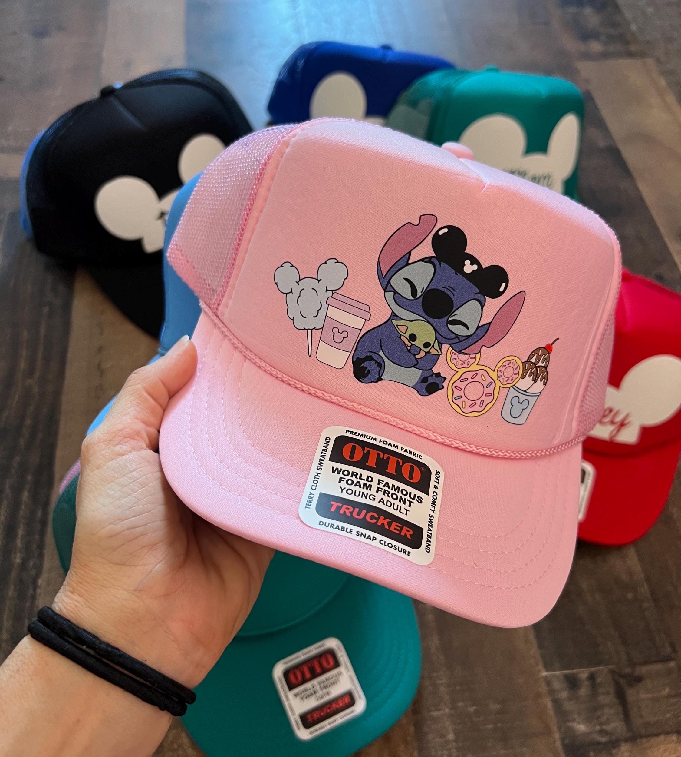 Stitch Foam Trucker Hat, Mouse WDW Lilo Stitch Caps, Cars Best Day Snapback, Disneyworld Trip Mom Son Dad, Family Red Hats, Mesh Caps