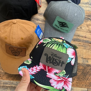 Disney cruise lines hat, Cruise disney hat, vacation ears, adult cruise hat, magic cruise, kids cruise hat, leather engraved