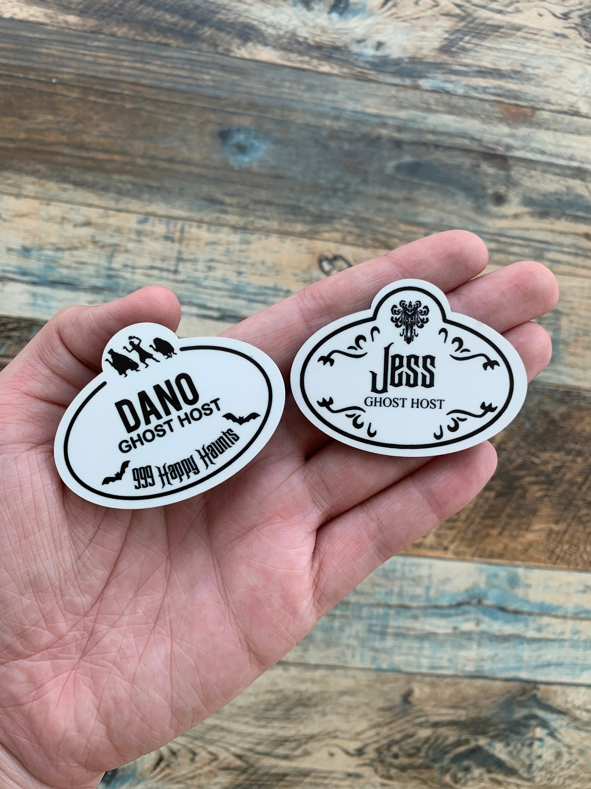CM Halloween Ghost Host Pin Badge, Haunted Mansion Halloween pin, employee pin, halloween disney pin, Personalized Disney Name Tag