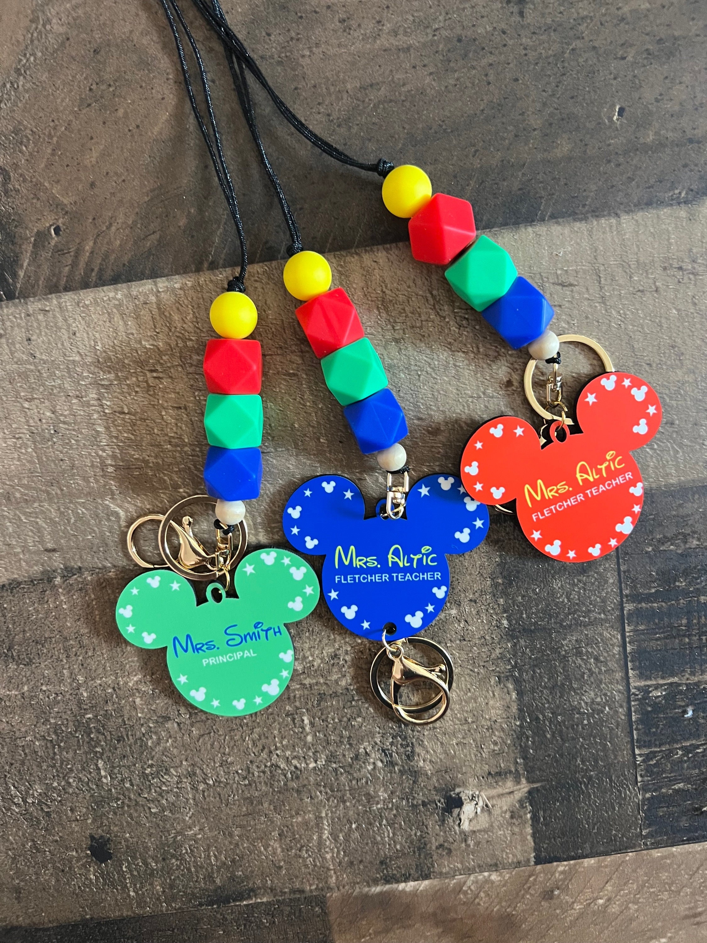 Mouse Teacher Lanyard, Custom Disney Lanyard Tag Badge, Mickey