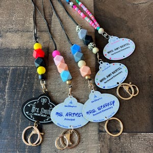 Teacher Mickey Lanyard, Personalized Disney Gift Badge, Name Tag Disney Lanyard, Disney Lover Lanyard, Principle Staff Gifts, WDL Present