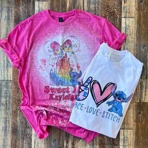 Stitch tshirt, lilo stitch shirt, bleached tee, touch me and I will bite you tshirt, bleached graphic tee