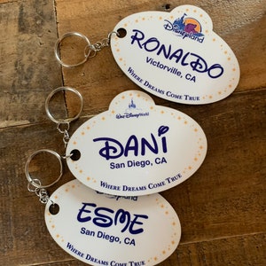 Disney license plate keychain, California Disney keychain, Florida Disney keychain, Anaheim keychain