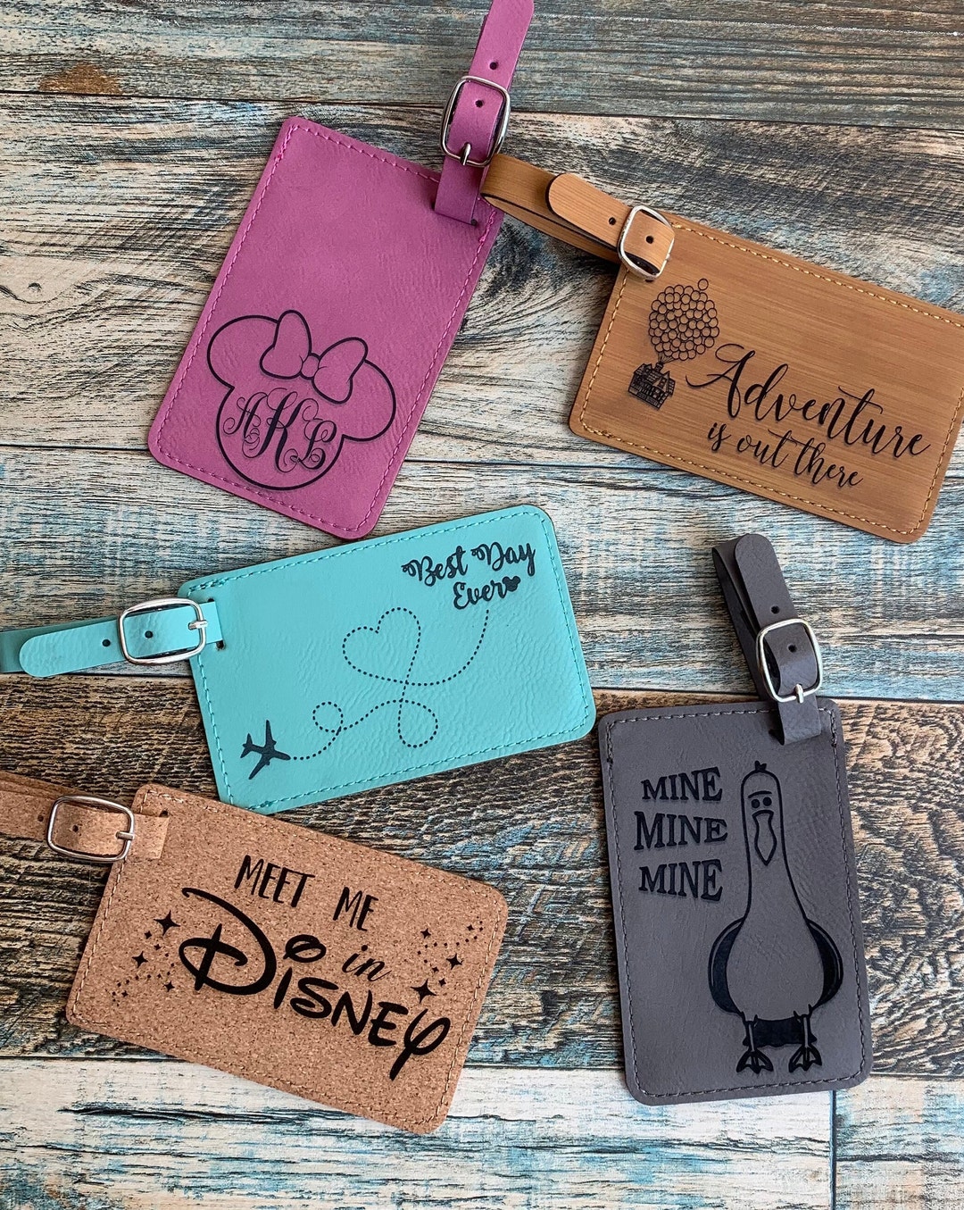 Disney Luggage Tag, Personalized Luggage Tag, Mickey Leather Luggage