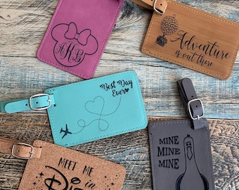 Disney Luggage Tag, Personalized Luggage Tag, Mickey Leather luggage tag, Magic Kingdom, epcot, disneyland, Adventure is out there