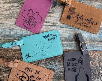 Disney Luggage Tag, Personalized Luggage Tag, Mickey Leather luggage tag, Magic Kingdom, epcot, disneyland, Adventure is out there