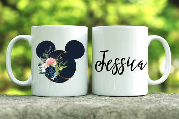 DISNEY COFFEE MUG SET OF 2 MICKEY AND MINNIE MOUSE DESIGNS CUTE!