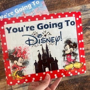 Surprise disney puzzle, were going to disney puzzle, disney lanyard, customize disney puzzle, disney vacation announcement, stocking stuffer