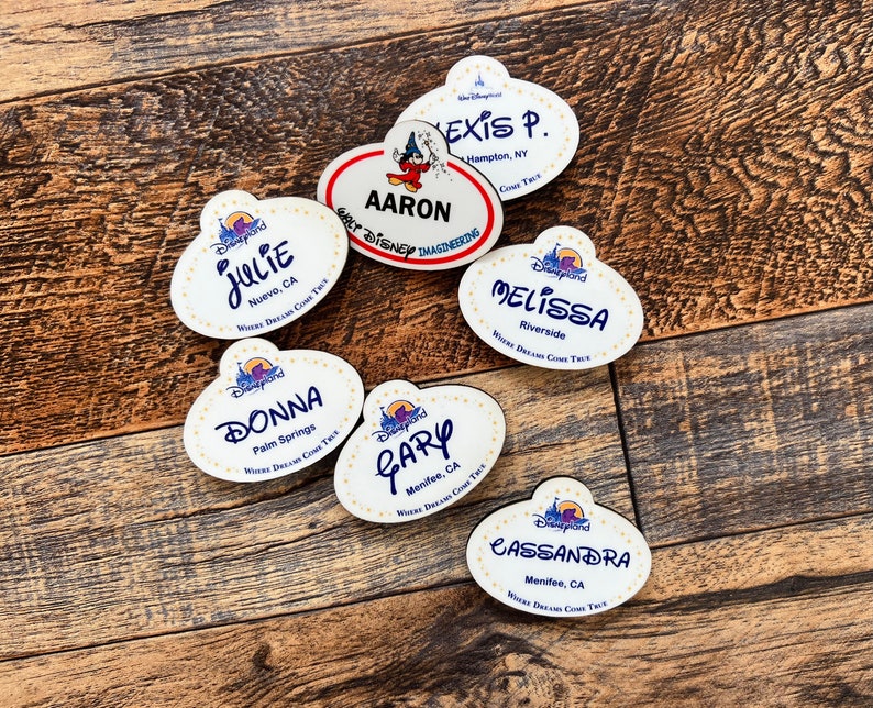 Disney Name Tag Pin Cast Member Badge Pin Custom Disney Pin Etsy