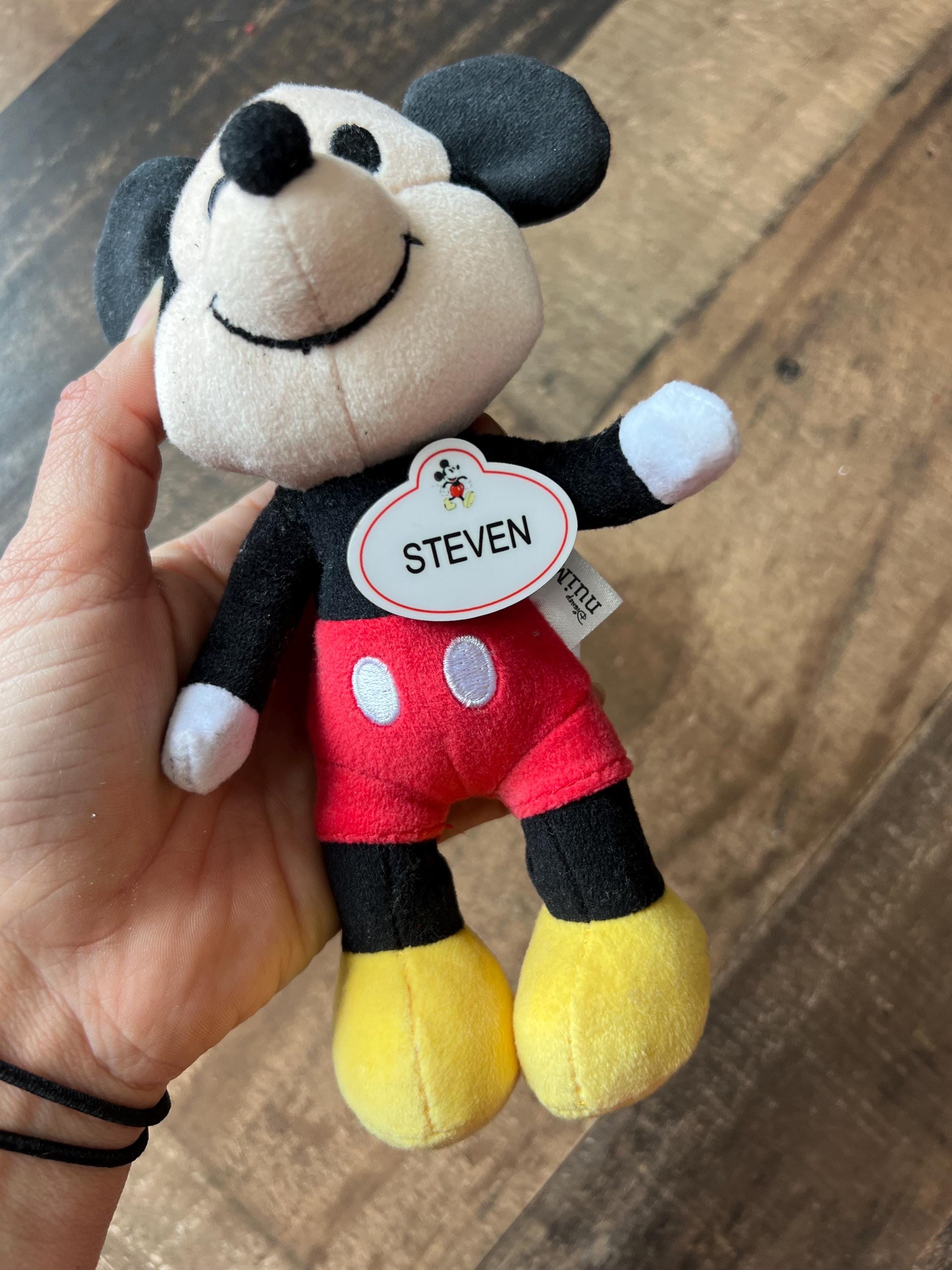 Doll Disney Name Tag, Mickey Plushie Name Pin, Small Plush Accessories, Stuffy Badge Minnie
